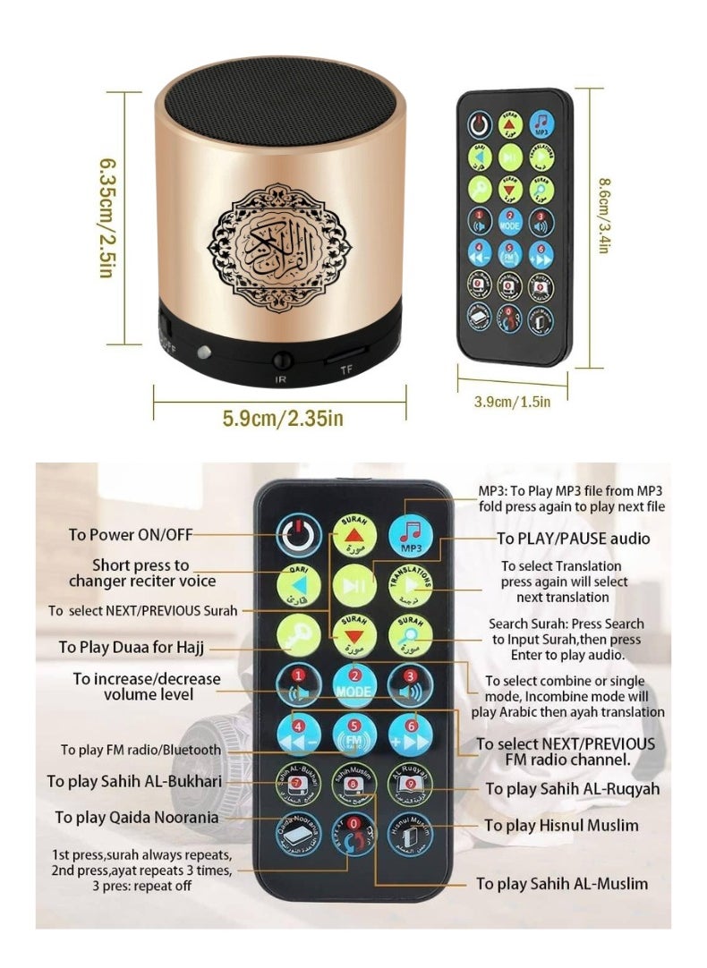 HONTON Compact Digital Quran Speaker with Translation, Tafseer & HD Audio – Portable Islamic Learning Companion | Rose Gold  - Image 4