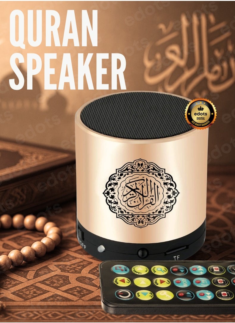 HONTON Compact Digital Quran Speaker with Translation, Tafseer & HD Audio – Portable Islamic Learning Companion | Rose Gold  - Image 1