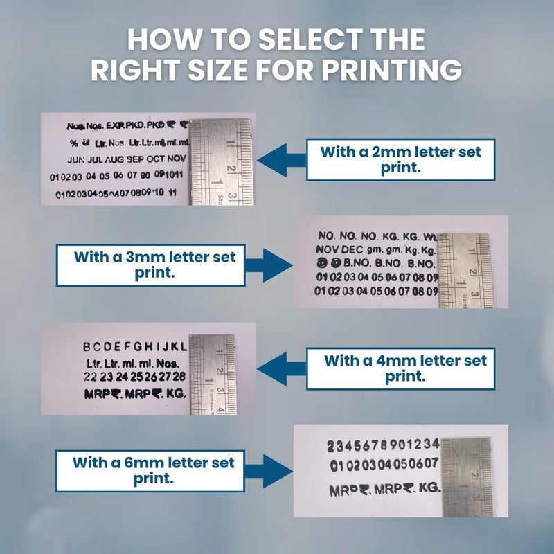 Smartpack Hand Batch Coding Machine for Batch No. MFG. MRP. EXP. Date Coding | Handheld Printing Machine on Plastic, Paper Pouches, Cartoon Boxes and Kraft Papers | Size 6 MM - Image 2