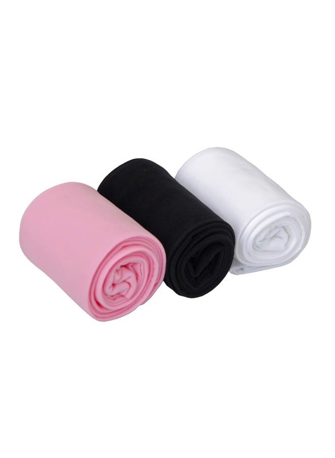 EVERSWE 3-Pack Girls Microfiber Tights Multiple Colors (White/Black/Pink, 11-13) - Image 1