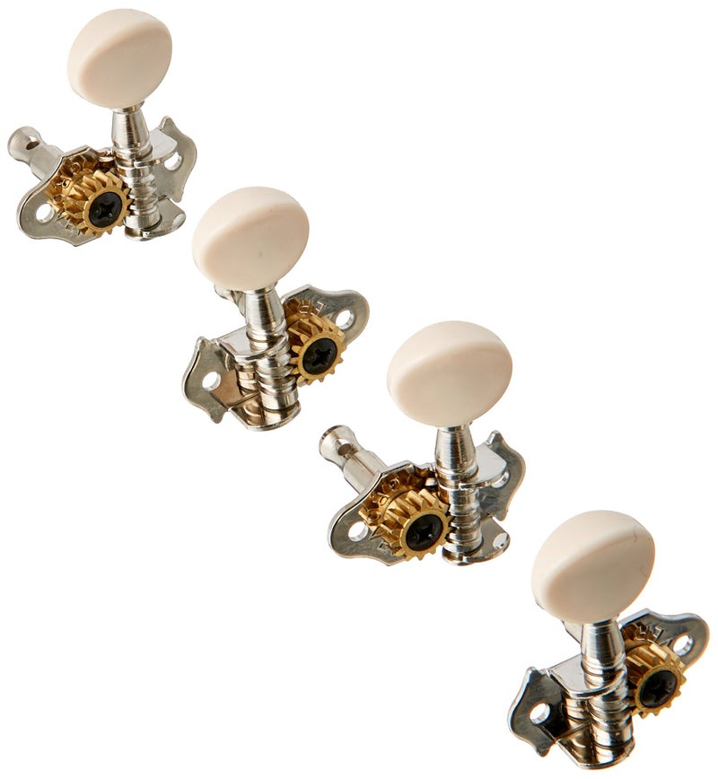 Grover, 9NW, Professional STA-TITE #9 Series Geared Ukulele Pegs, Nickel/White Buttons - Image 5
