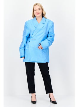 Collusion Women Regular Fit Plain Co-Ord Blazer, Blue  - Image 4