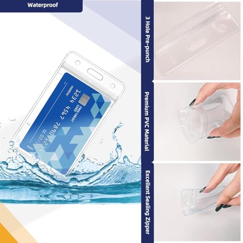 WeKonnect ®; Transparent and Clear Plastic for PVC ID Card Badge Holder, Vertical Style with Zip Lock Seal | Waterproof with Extra Thickness for Office, Schools and Colleges (Vertical - Pack of 20) - Image 4