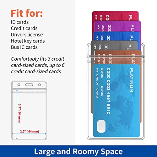 WeKonnect ®; Transparent and Clear Plastic for PVC ID Card Badge Holder, Vertical Style with Zip Lock Seal | Waterproof with Extra Thickness for Office, Schools and Colleges (Vertical - Pack of 20) - Image 5