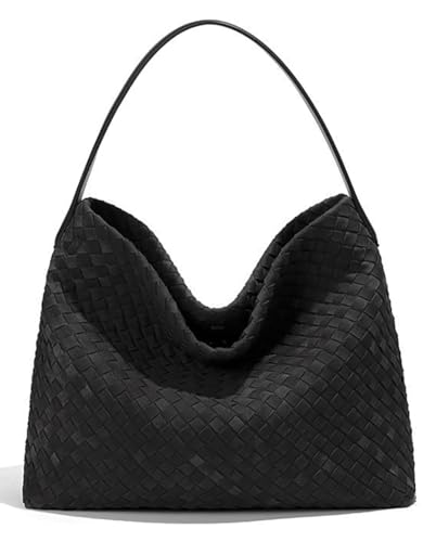 Niction Slouchy Suede Woven Hobo Bags Women Trendy Suede Purse Crossbody Crescent Shoulder Satchel Bag Top Handle Tote Handbag - Image 1
