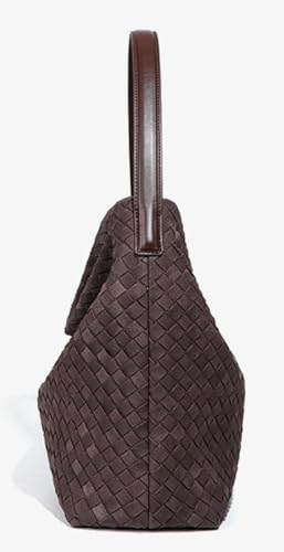 Niction Slouchy Suede Woven Hobo Bags Women Trendy Suede Purse Crossbody Crescent Shoulder Satchel Bag Top Handle Tote Handbag - Image 4