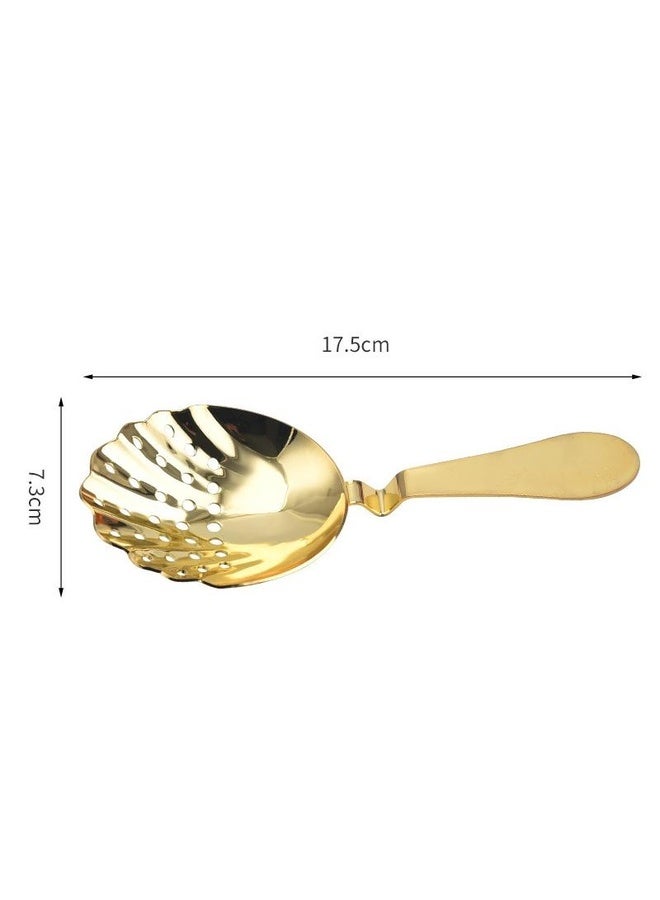 HuHa Seashell Shape Stainless Steel Strainer Cocktail Ice Filter(Gold) - Image 3