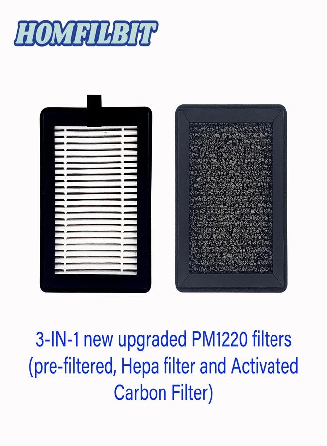 HOMFILBIT PM1220 Replacement Filter Compatible with MO-OKA and KOIOS PM1220 Air Purifier, 3 IN 1, H13 True Hepa Filter with High-Efficiency Activated Carbon Filter, 6 Pack - Image 3