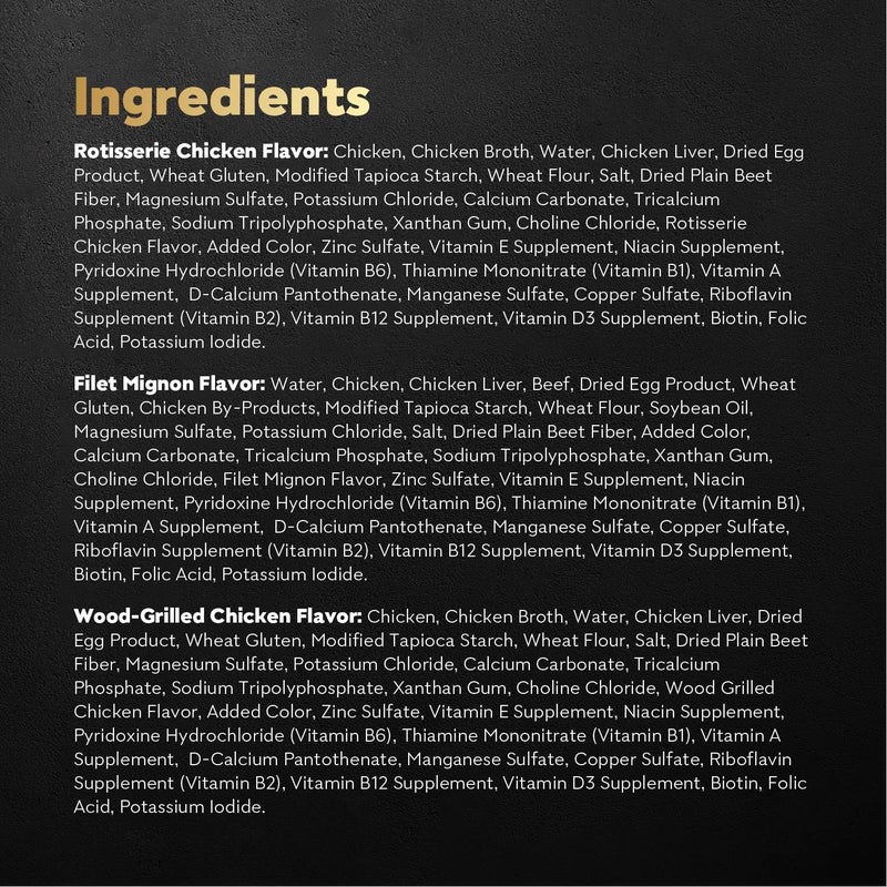 Cesar Filets in Gravy Wet Dog Food Filet Mignon Flavor, Rotisserie Chicken Flavor, and Wood-Grilled Chicken Flavor Variety Pack, 1.76 oz. Mini-Pouches (40 Count, Pack of 1) - Image 4