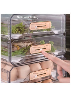 Hihonor Produce Saver Containers for Refrigerator, Refrigerator Organizer Bins with Pull-Out Drawer With Drainboard - Refrigerator Storage Box PET Storage Box Clear Plastic Kitchen Finishing Box - Organization Food Containers  - Image 5
