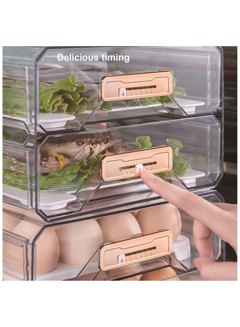 Hihonor Produce Saver Containers for Refrigerator, Refrigerator Organizer Bins with Pull-Out Drawer With Drainboard - Refrigerator Storage Box PET Storage Box Clear Plastic Kitchen Finishing Box - Organization Food Containers - Image 5