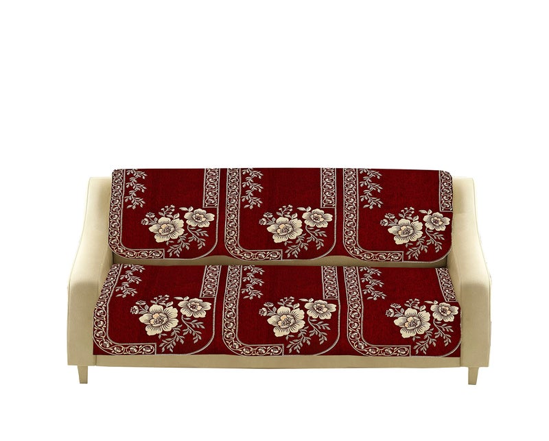 Dazzling DECOR Velvet Sofa Cover 3 Seater and 2 Seater - Premium Sofa Cover 5 Seater Full Cover Set for Couch- Heavy Fabric Sofa Seat Cover Slip Protector, 201_Maroon - Image 4