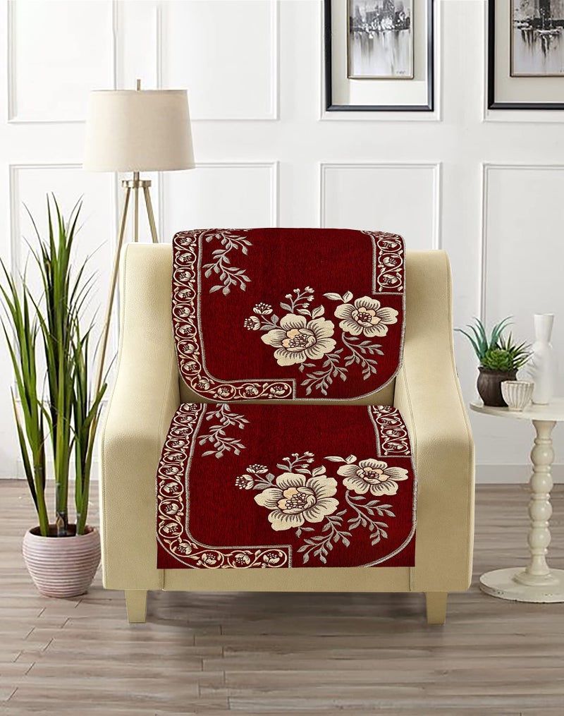Dazzling DECOR Velvet Sofa Cover 3 Seater and 2 Seater - Premium Sofa Cover 5 Seater Full Cover Set for Couch- Heavy Fabric Sofa Seat Cover Slip Protector, 201_Maroon - Image 5