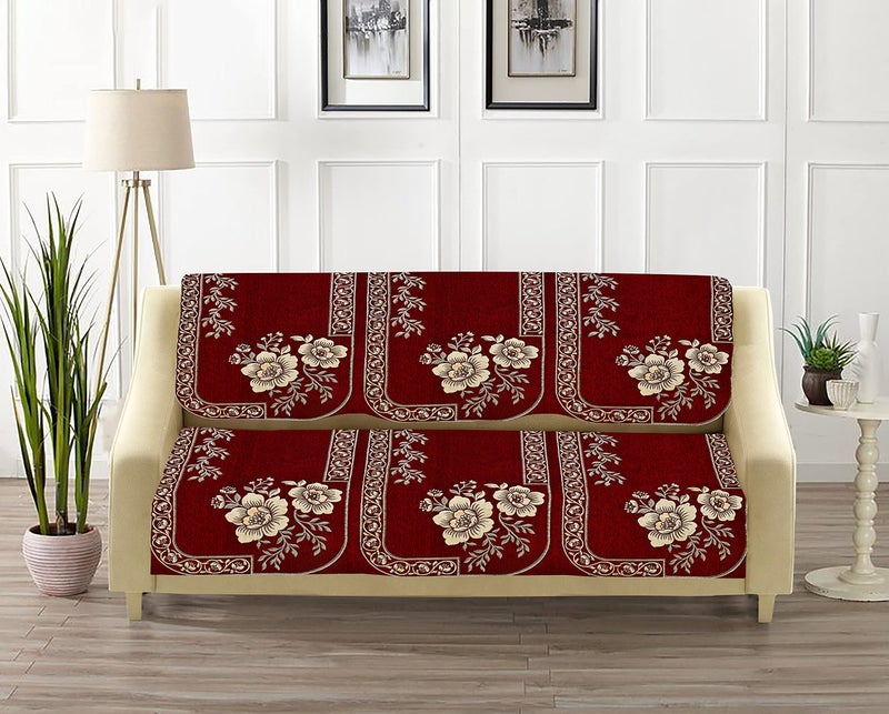 Dazzling DECOR Velvet Sofa Cover 3 Seater and 2 Seater - Premium Sofa Cover 5 Seater Full Cover Set for Couch- Heavy Fabric Sofa Seat Cover Slip Protector, 201_Maroon - Image 3