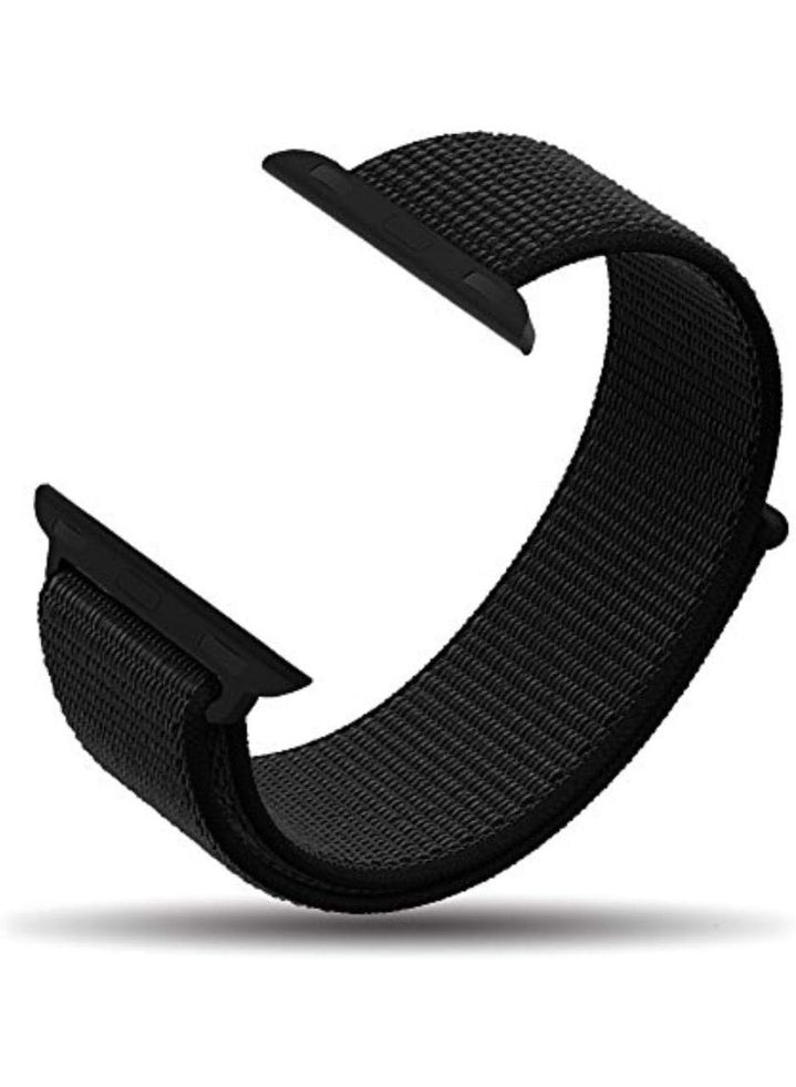 Apple Watch Band, 44mm, Midnight Black Nylon Strap