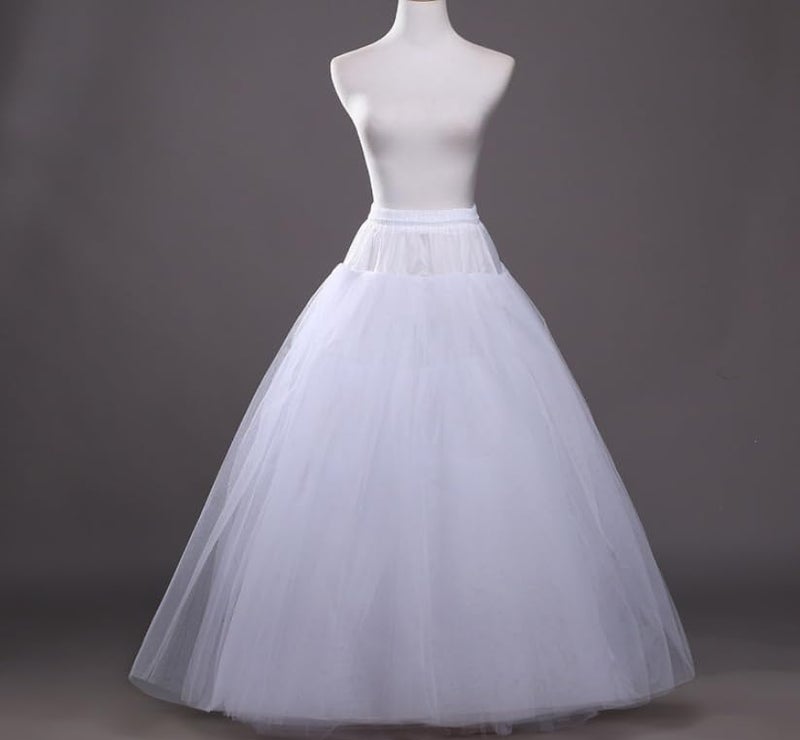 RULTA Women's A-line 4-layer skirt Hoopless Petticoat Crinoline Underskirt White for wedding dress bride's ball dress - Image 2
