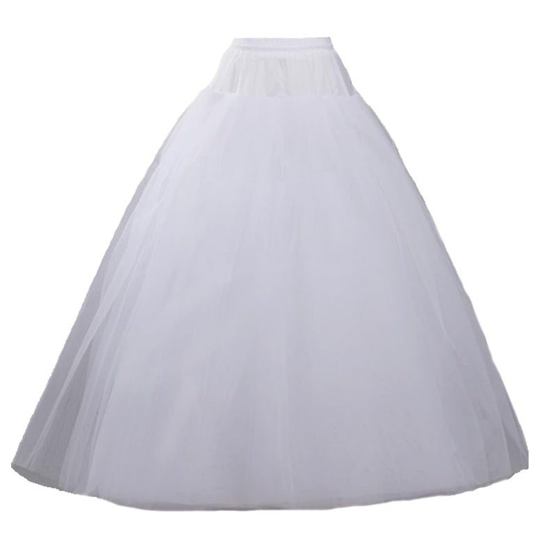 RULTA Women's A-line 4-layer skirt Hoopless Petticoat Crinoline Underskirt White for wedding dress bride's ball dress - Image 1