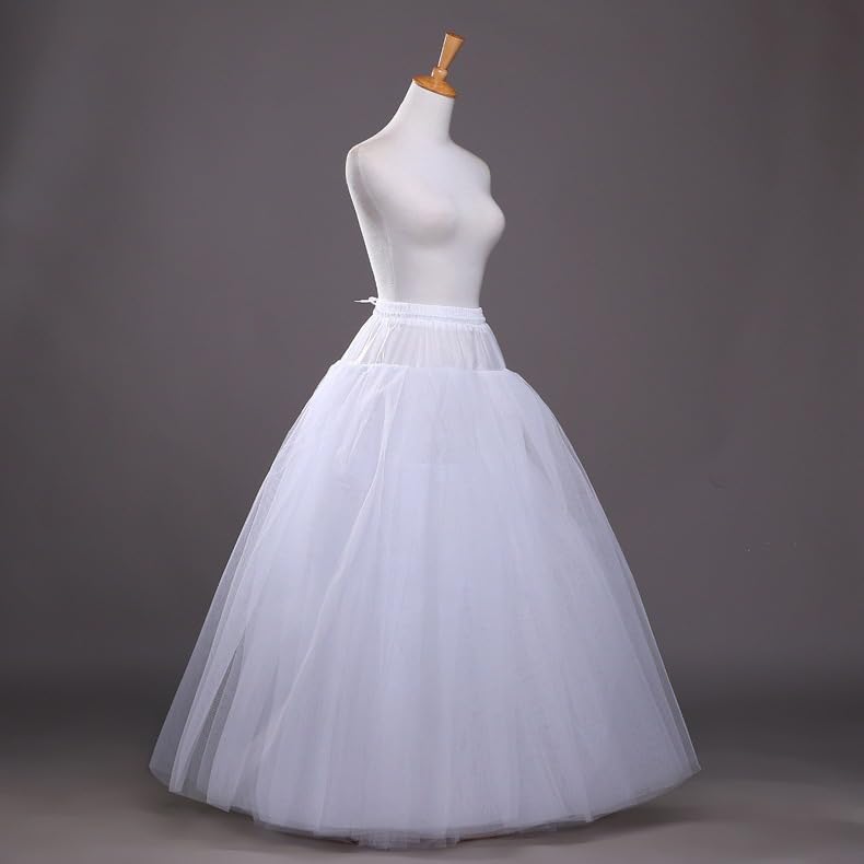 RULTA Women's A-line 4-layer skirt Hoopless Petticoat Crinoline Underskirt White for wedding dress bride's ball dress - Image 3