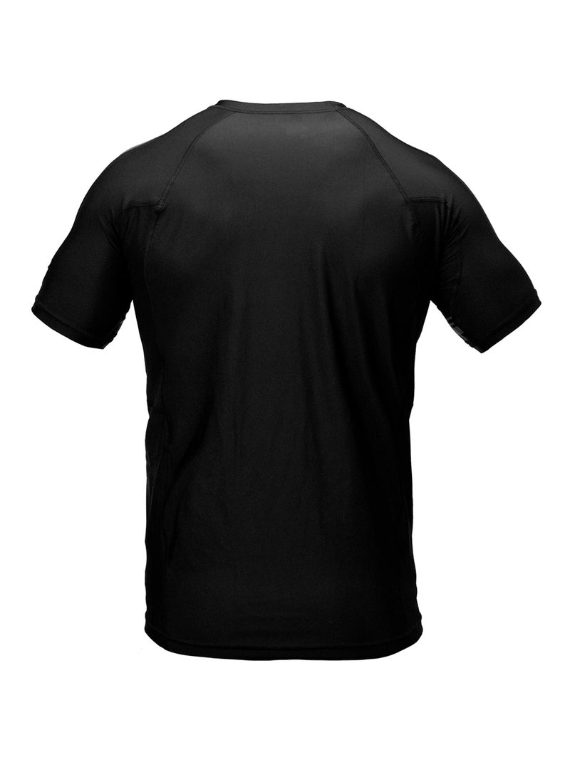 Sanabul  Sanabul Core Short Sleeve Rash Guard – Quick Dry Compression Shirt for Men, Black With Gun Metal, Large - Image 2