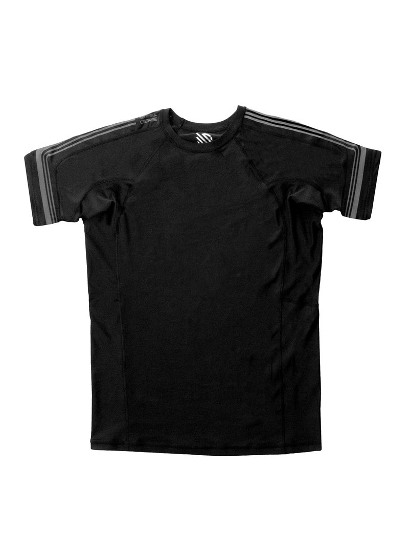 Sanabul  Sanabul Core Short Sleeve Rash Guard – Quick Dry Compression Shirt for Men, Black With Gun Metal, Large - Image 3