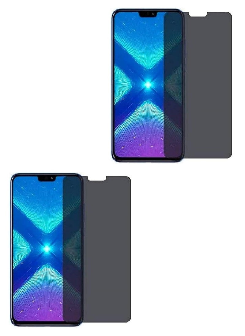 we3 2 Pieces Tempered Glass Screen Protector Anti-Spy Privacy Designed For Honor 8X Full Glue Edge to Edge Full Screen Coverage And Bubble Free - Image 1