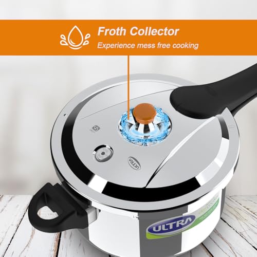 Ultra Duracook Diet Cooker 3 Litre | Excess Starch Remover | Diet Friendly | AISI 304 Food Grade Stainless Steel Cooker | 5 Years Warranty | High Impact 3-Layer Composite Base | Spillage Control - Image 4