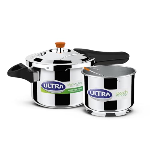 Ultra Duracook Diet Cooker 3 Litre | Excess Starch Remover | Diet Friendly | AISI 304 Food Grade Stainless Steel Cooker | 5 Years Warranty | High Impact 3-Layer Composite Base | Spillage Control - Image 1