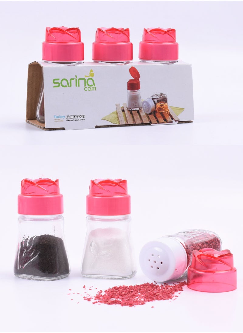Sarina 6-Piece Salt And Pepper Shakers Set Clear/Pink 6 x 100ml 