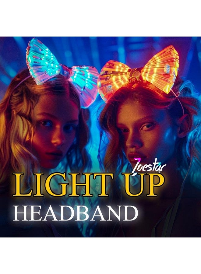 Zoestar Light Up Mermaid Costume Headband Glowing Seashell Pearl Hair Bands Sparkly Rave Festival Hair Accessories For Women - Image 4