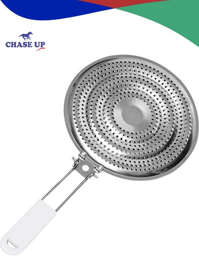Chase Up Stainless Steel Heat Diffuser Plate 7.99 x 7.36 Inch Flame Reducer for Gas Electric Stove Induction Cooktop Compatible Cooking Guard Simmering Aid for Home Kitchen Use - Image 1