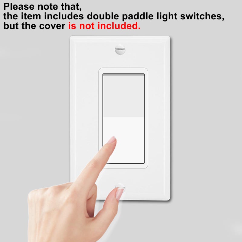 Greencycle Single Pole Rocker Light Switch,Paddle Light Switch 15 Amp,Sp Switches White,120V-277V AC,On/Off Wall Switches, Residential/Commercial Grade,Home & Office,UL/CUL,2PK - Image 3