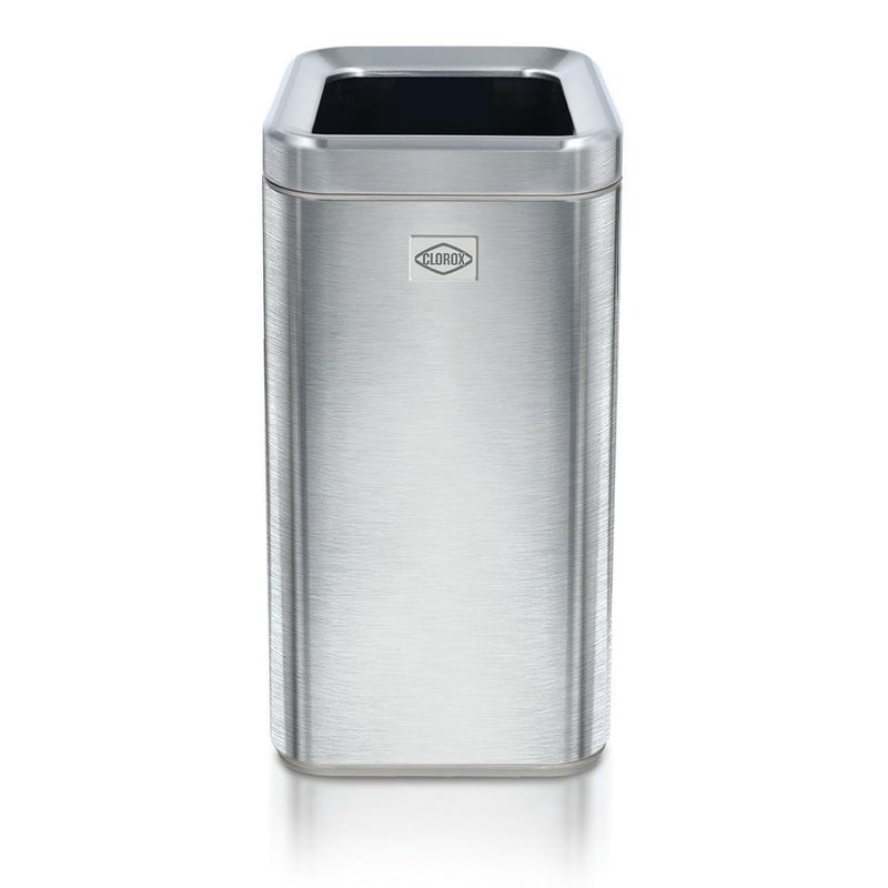 Clorox Slim Open Trash Can - 2.6 Gallon (10 Liter) Small Metal Waste Basket with Removable Bucket for Narrow Spaces - Stainless Steel Garbage Bin for Bathroom, Bedroom, or Office - Image 3