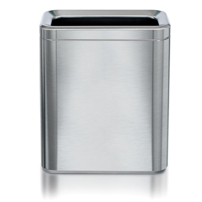 Clorox Slim Open Trash Can - 2.6 Gallon (10 Liter) Small Metal Waste Basket with Removable Bucket for Narrow Spaces - Stainless Steel Garbage Bin for Bathroom, Bedroom, or Office - Image 2