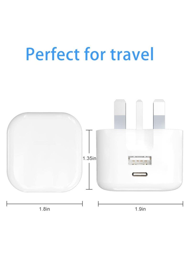 Generic - USB C Fast Charger Plug with 20W for iPhone 14/14 Plus/14 Pro/14 Pro Max 13 Pro Max,12 11 SE 2020 XS XR 8 7 6S Plus, iPad, Air Pods Pro, S22, USBC PD 3.0 Mains UK Type C Wall Charging Power Adapter - Image 1