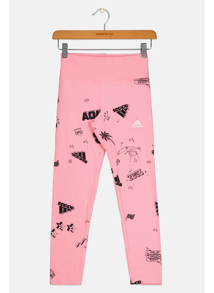 Adidas Kids Girl Sportswear Fit Outdoor Leggings, Pink  - Image 1