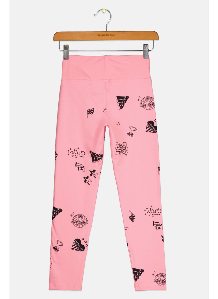 Adidas Kids Girl Sportswear Fit Outdoor Leggings, Pink  - Image 2