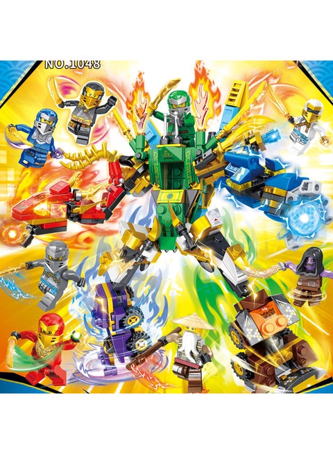 Lewan LW1037 Compatible With Lego Building Blocks Phantom Cool Motorcycle Ninja Racing Combination Mech Combination Transformation-Color:LW1048 (8 Pieces In A Set) God Of War In Troubled Times