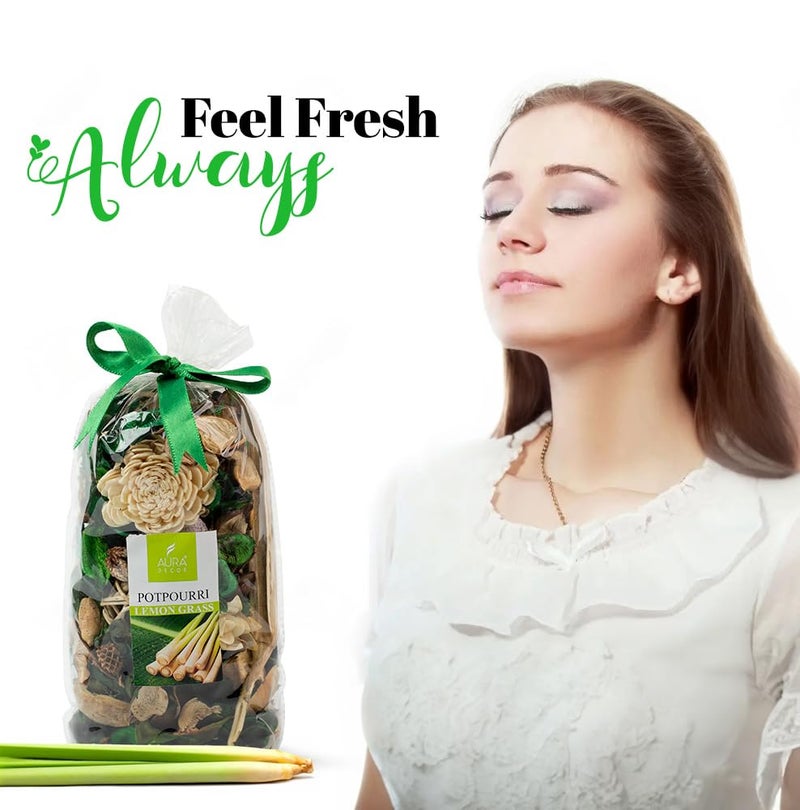 AURA DECOR AuraDecor 150gm Dried Natural Fragrance Potpourri with Petals & Buds || Potpourrie || Potpurrie || Pot pourri Flowers(Lemon Grass) - Image 3