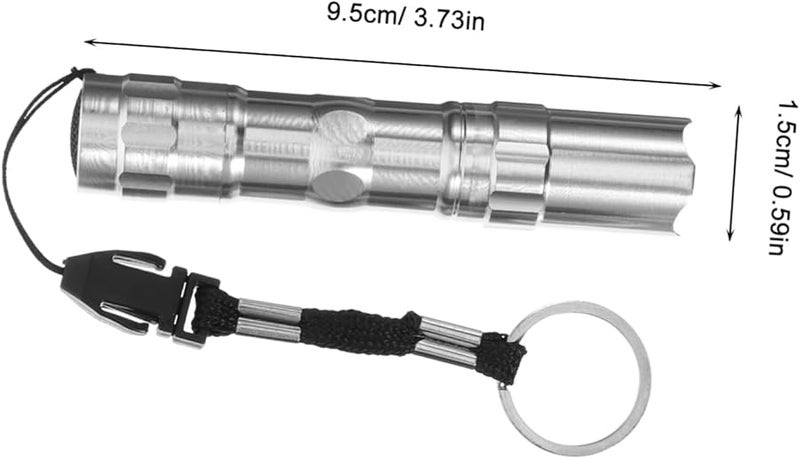 Artibetter 2 Pack Aluminum Alloy LED Flashlight Portable Lightweight Outdoor Torch Black Silver - Image 3