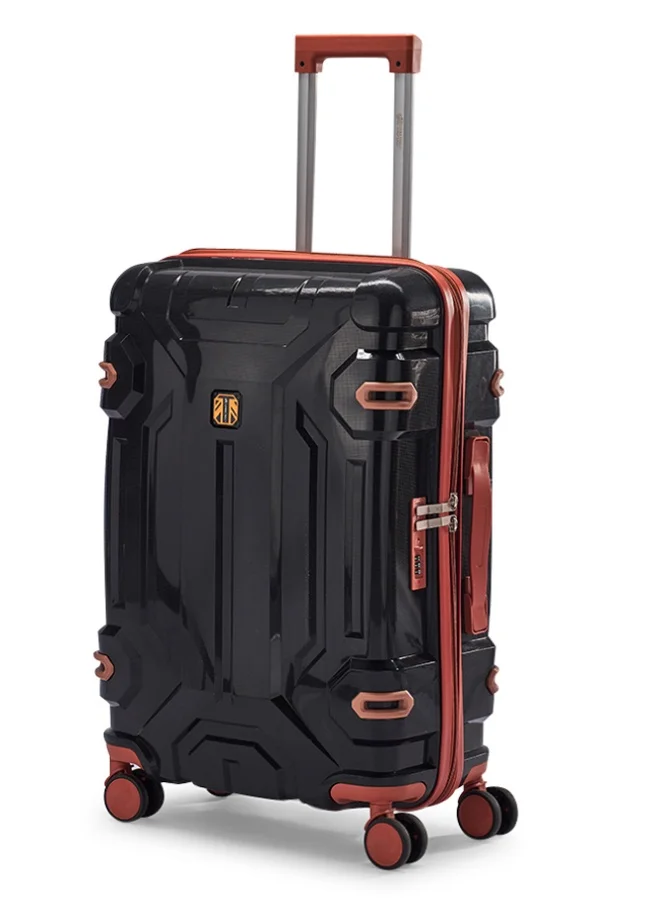 Limra Travel Bags 3-Piece Hard Shell Luggage Set Durable Polypropylene Suitcases with Spinner Wheels Black