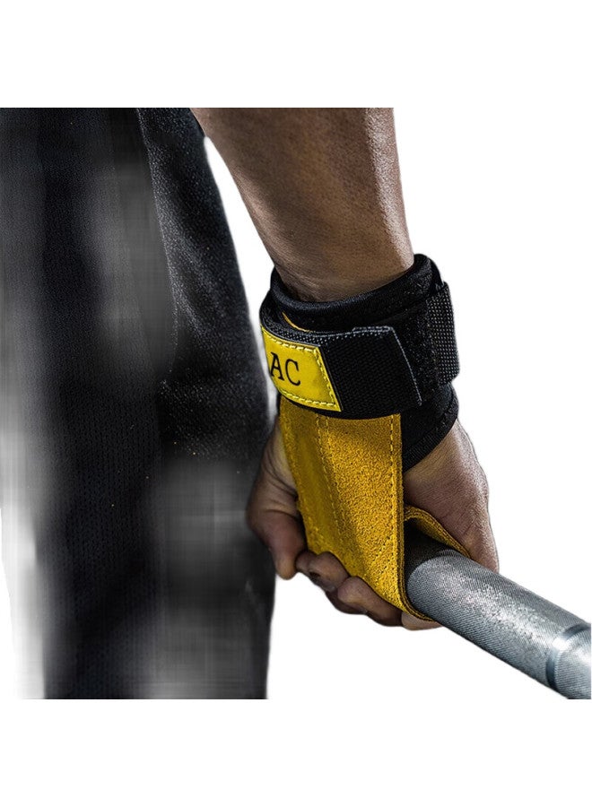 Lac Pull-Up Assist Band Fitness Gloves For Men, Non-Slip Wear-Resistant Barbell Grip Hand Protection Leather Palm Guard - Image 1