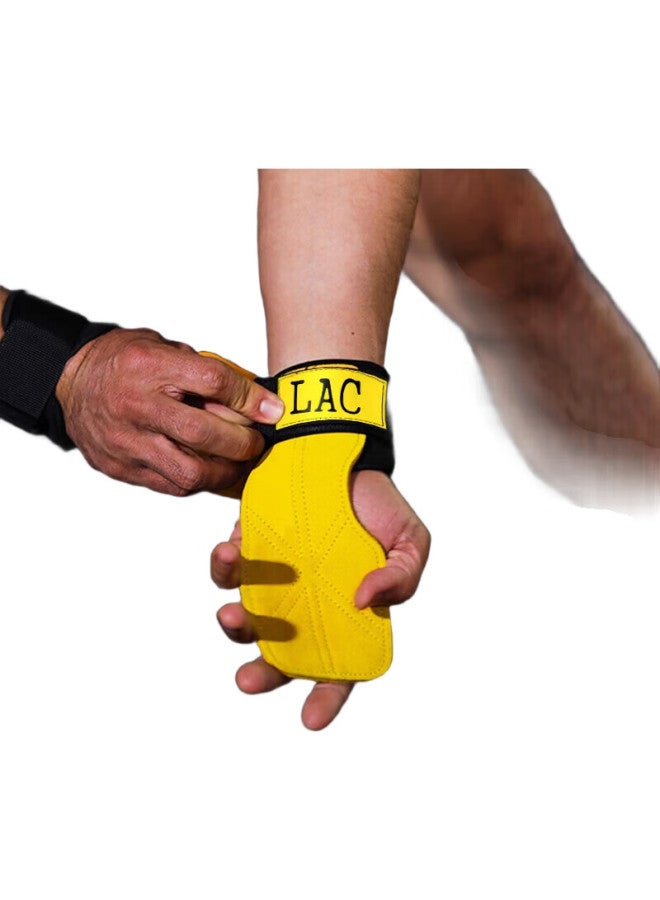 Lac Pull-Up Assist Band Fitness Gloves For Men, Non-Slip Wear-Resistant Barbell Grip Hand Protection Leather Palm Guard - Image 3