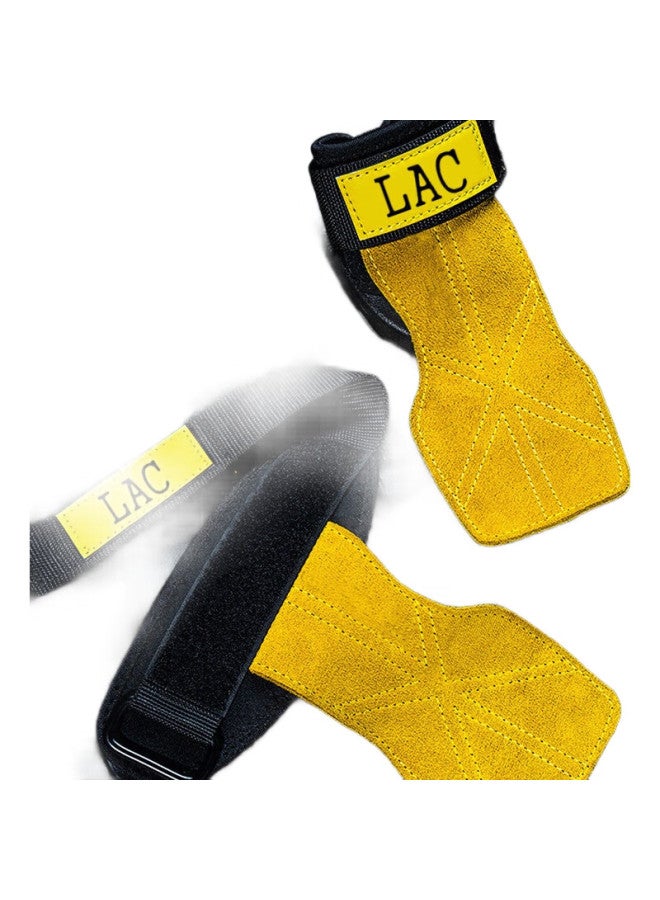 Lac Pull-Up Assist Band Fitness Gloves For Men, Non-Slip Wear-Resistant Barbell Grip Hand Protection Leather Palm Guard - Image 2