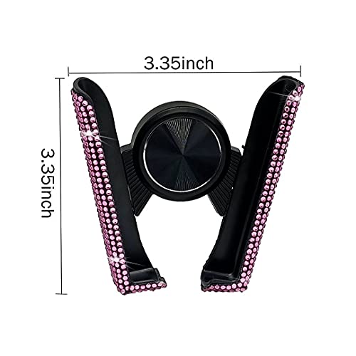 SUNCARACCL Bling Car Phone Holder, 360 Degrees Adjustable Crystal Auto Mount Holder for Dashboard,Windshield and Air Vent (Pink) - Image 2