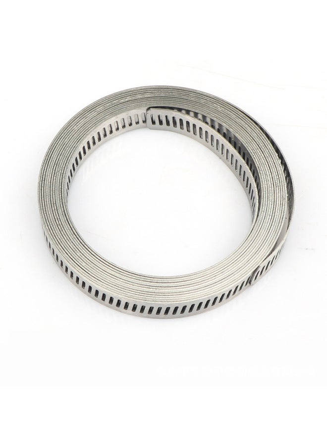 Stainless Steel Full Tooth Steel Strap Self-made American Style Throat Clamp Hug Clamp Perforated Strap Pipe Binding Tying-Specifications And Models:8mm Special Hoop Head (8mm)  - Image 5