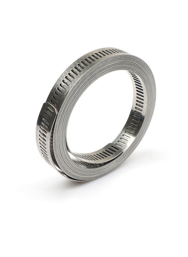 Stainless Steel Full Tooth Steel Strap Self-made American Style Throat Clamp Hug Clamp Perforated Strap Pipe Binding Tying-Specifications And Models:8mm Special Hoop Head (8mm)  - Image 3