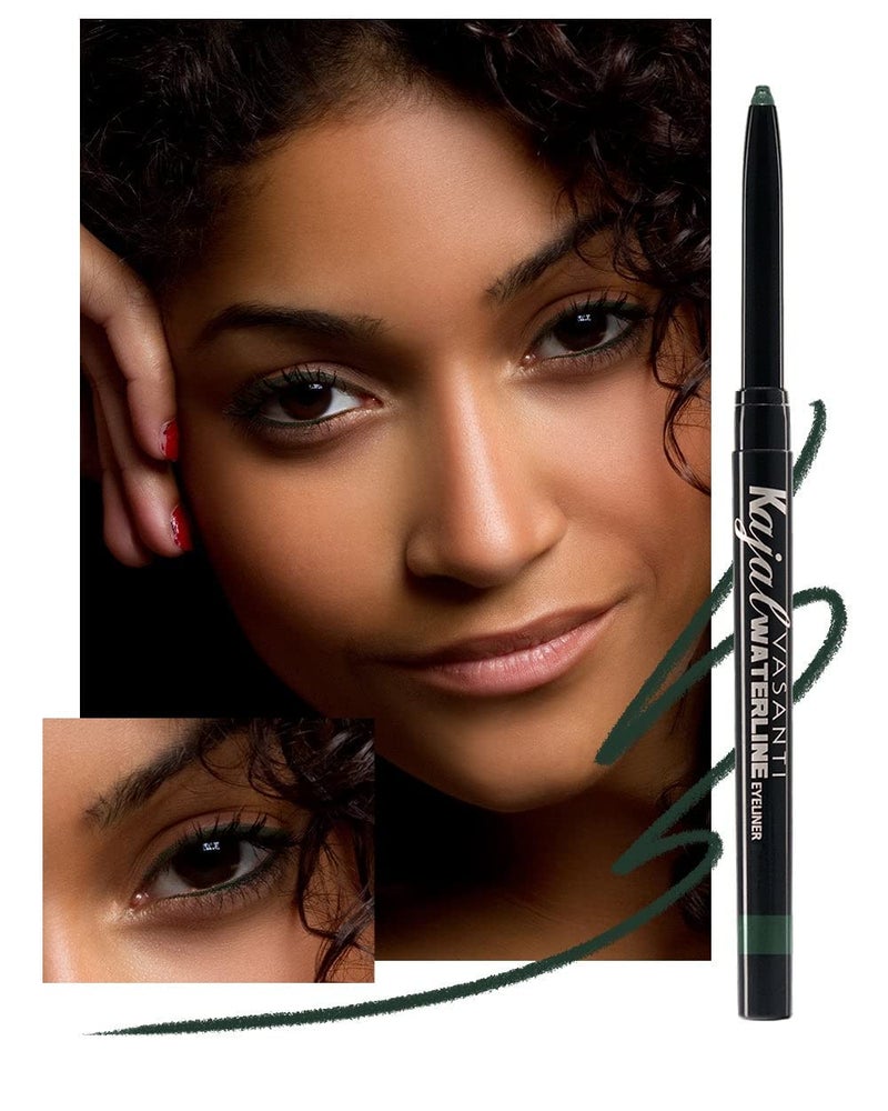 VASANTI Kajal Waterline Eyeliner Pencil - Long-lasting, Waterproof, Smudge-proof, Safe for Sensitive Eyes, Waterline Eye Liner - Opthalmologist Approved and Tested (Midnight Green) - Image 2