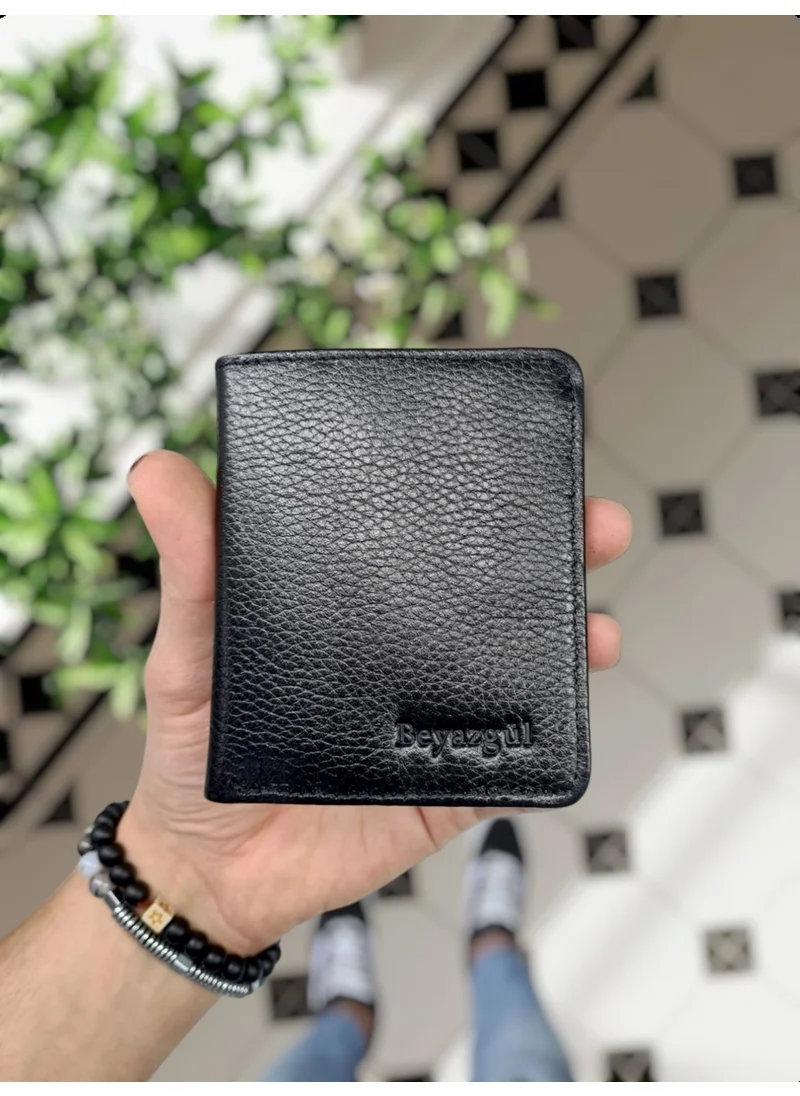 فيسسو 316 Real Leather Men's Women's Leather Wallet Card Holder Bag with Name Customized Credit Card Compartment and Paper Money Compartment