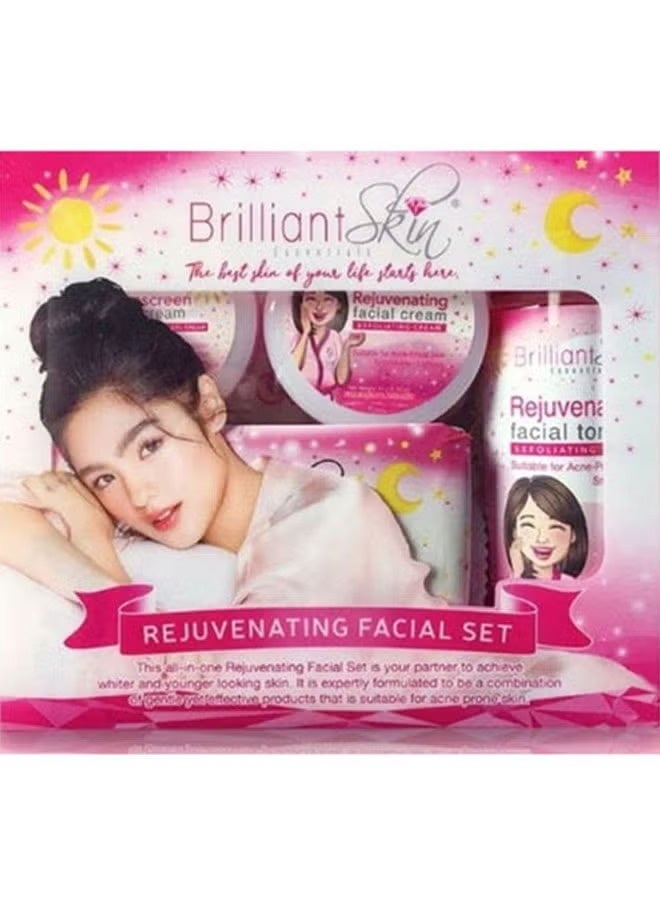 Brilliant Skin Brilliant Skin Rejuvenating Facial Set – Kojic Acid Soap, Toner, Cream & SPF Gel – Whitening & Anti-Acne Kit for Glowing Skin - Image 3