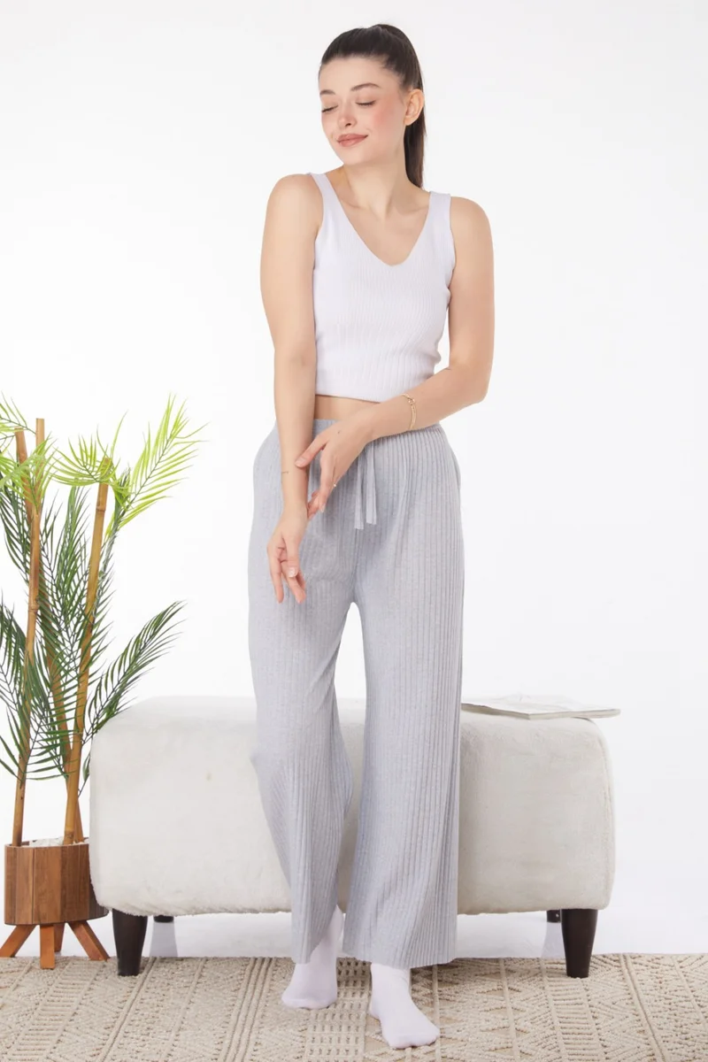 Tofisa Plain Medium Women's Gray Pajama Bottom - 25855